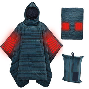 بطانية قابلة للارتداء من <span class=keywords><strong>Honcho</strong></span> Poncho 3 في 1 للتدفئة بمنفذ USB بطانية للتخييم بهودي مع كيس مقاوم للماء - Product Image 1