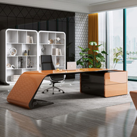Ensemble de bureau et chaise de direction en forme de L moderne avec matériau MDF écologique, montage facile