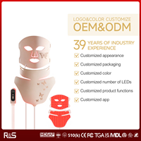 Thérapie par la lumière infrarouge rouge à LED Masque facial à LED Soins de la peau Masque facial à LED en silicone pour le cou