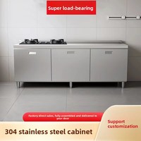 Accessoires de salle de bain sur mesure pour l'usine. Meuble d'évier de cuisine extérieur en acier inoxydable, plan de travail intégré avec console de cuisson, sur mesure, en acier inoxydable 304, pour petites cuisines 216 avec évier