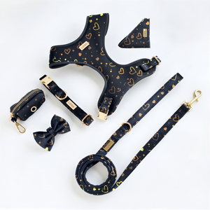 Arnés de Perro de Lujo de Fibra de Poliéster Sólida con Estampado de Lámina Metálica Personalizado, Arnés y Correa de Perro Personalizados de Felpa Suave - Product Image 4