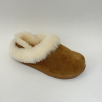 Pantoufles d'hiver et d'automne pour femmes en daim de vache, doublure en peau de mouton véritable, semelle extérieure en caoutchouc, pantoufles confortables et chaudes pour l'intérieur et l'extérieur