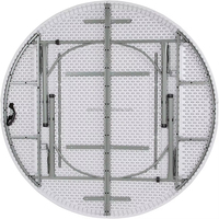 Table pliante d'extérieur en plastique blanc, mobilier commercial de location pour hôtels, mobilier portable rond