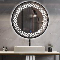 Cermin rias ruang ganti lampu LED kontemporer kualitas tinggi cermin perak terpasang di dinding Bluetooth Modern kustom
