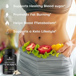 สารสกัดจากชาเขียว ยาลดน้ำหนักสำหรับผู้หญิง ลดไขมันส่วนเกินบริเวณเอว และอาหารเสริมสำหรับอาการท้องอืดสำหรับผู้หญิงและผู้ชาย 60 แคปซูล - Product Image 3