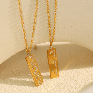 Collar de circonita cuadrada estilo INS, amuleto de la suerte, personalizado, apilable, cadena para clavícula para mujer - Product Image 6