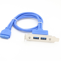 Câble double port USB 3.0 femelle AF vers carte mère 20 broches avec support