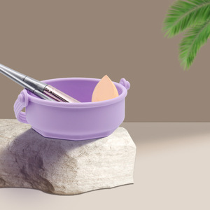 New Arrival <b>Silicone</b> Makeup Brush Holder Desktop Organizer Hanging Drying Rack Brush Cleaning Bowl Multifunction Wash <b>Tool</b> - Product Image 4