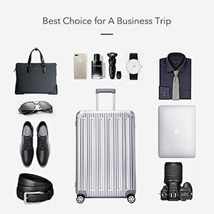 Bagage à main avec cadre en <span class=keywords><strong>aluminium</strong></span> Bagage en <span class=keywords><strong>polycarbonate</strong></span> sans fermeture à glissière avec roues <span class=keywords><strong>Valise</strong></span> à coque dure 4 coins en métal - Product Image 5