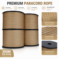 En stock – Corde paracorde 550 Type 3 orange de 305 mètres, multicolore (blanc, noir), en nylon de 4 mm pour tentes et camping en extérieur