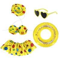 Bouée gonflable double couche en forme de bikini de canard de 23 pouces pour piscine, pelouse, porche, extérieur, jardin, décoration de fête