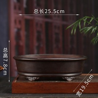 Pots à Bonsaï en Céramique Glacée Modernes de 21 cm, Design Artisanal pour la Décoration de la Maison et du Jardin, Plantes Cactus et Succulentes