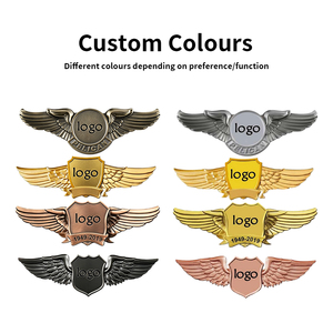 Distintivi a forma di ala personalizzabili con il tuo logo, spille smaltate vuote per piloti di compagnie aeree, spille in metallo a forma di ala per uniformi di equipaggio e articoli da collezione - Product Image 3