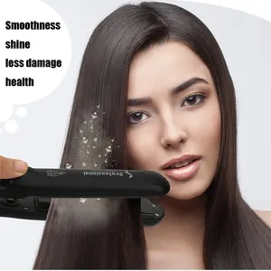 पेशेवर सैलून सिरेमिक टूमलाइन वाष्प भाप फ्लैट लोहे बाल Straightener और Curler 2 में 1 सीधे कर्लिंग लोहे