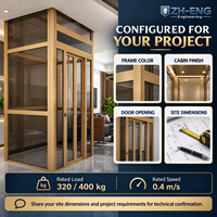 Ascensore Domestico da 320kg 400kg, Velocità 0,4 m/s, per Villa Residenziale con Porta ad Apertura Centrale Automatica