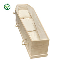 Nouveautés en gros : Cercueil en bois naturel de style américain pour adultes, modèle YGR-W05, provenant du Shandong – Fournitures funéraires