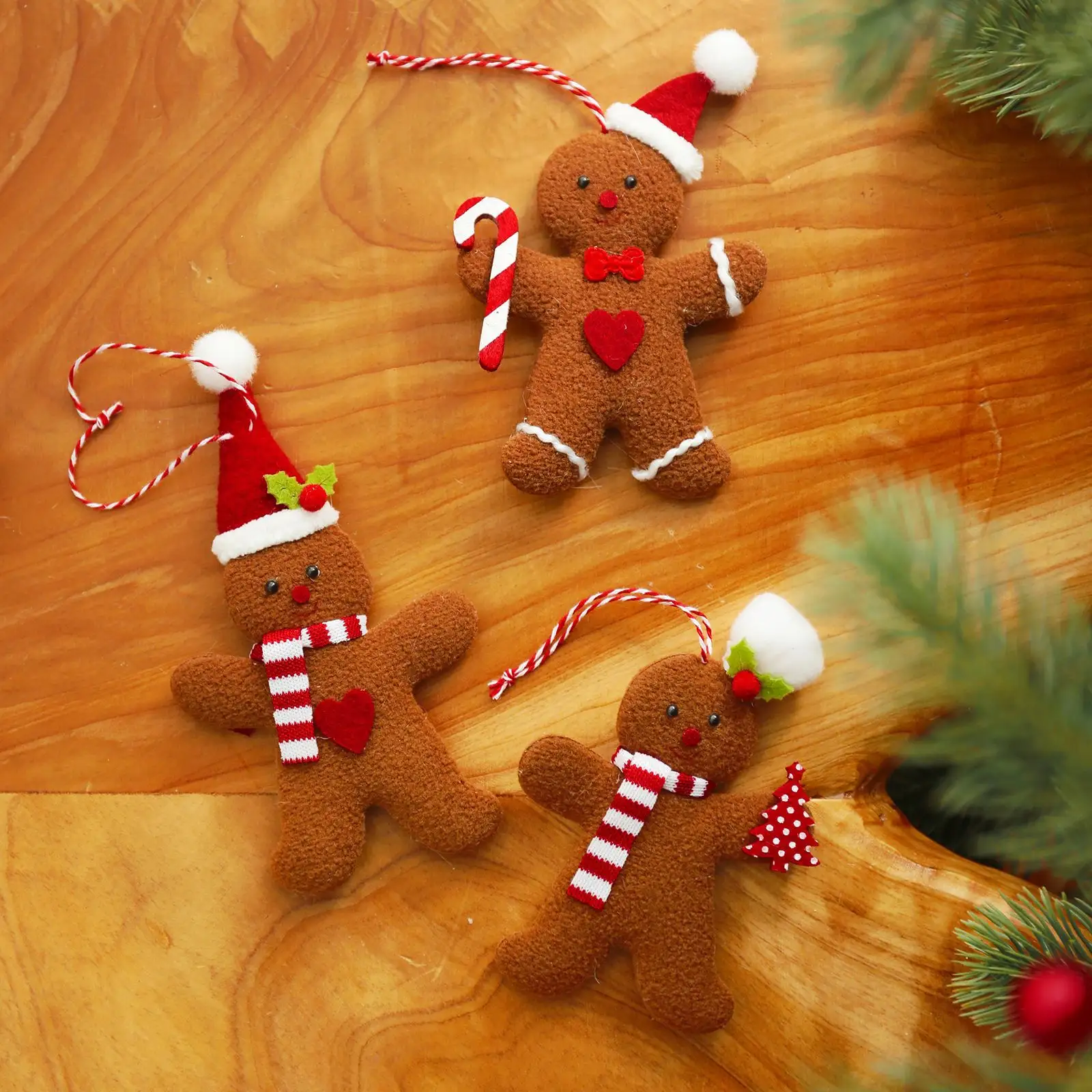 3Pcs Set Gingerbread Christmas Man Tree Hanging Pendant Xmas Tree Decor Ornament 2022 Newest Fast Shipping Cute Funny Kid Gift