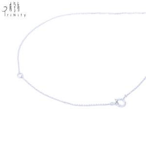 สร้อยคอไพลินทรงกลมสีขาวทึบ18K เครื่องประดับสร้อยคอเพชรธรรมชาติแท้เครื่องประดับที่ดี - Product Image 4