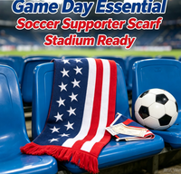 Écharpe de supporter de football des États-Unis 6*50 pouces, drapeau USA, bleu marine, rouge, blanc, accessoire pour supporter de football, jour de match au stade