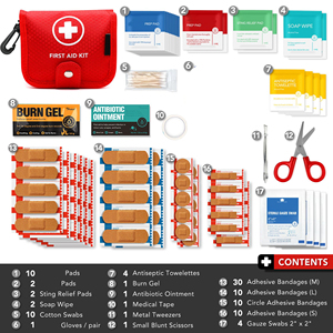Ce ISO <span class=keywords><strong>TSA</strong></span> phê duyệt mới nhỏ nhỏ Kit Viện trợ đầu tiên 100 miếng chống nước cũng organzied túi với thể khóa - Product Image 5