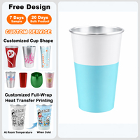 Gobelet Réutilisable Thermosensible Changeant de Couleur pour Boissons Froides – Tasse à Bière en Aluminium Jetable 470 ml