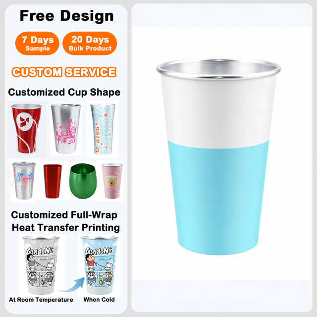 Party Cold Drinkng Color Changing CupTemperature-Sensitive Tumbler Reusable 470ml Disposable Aluminum Beer Cups
