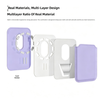 Magnetische Handyhalterung Brieftasche PU-Leder Magnet-Kartenhalter Tragbare Rückentasche für Handy Ausweis Aufbewahrungsbeutel