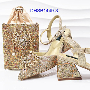 Ensemble de chaussures et de sacs italiens pour femmes Ensemble de chaussures et de sacs assortis de <span class=keywords><strong>luxe</strong></span> pour femmes africaines - Product Image 3