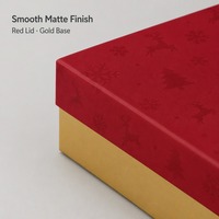 Boîte cadeau personnalisée rouge mat sur le thème de Noël avec rennes et base dorée, deux pièces, vente en gros directe usine pour la vente au détail et la distribution