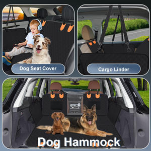 Funda Protectora Acolchada Negra para Asiento Trasero de Mascotas, Protector de Asiento de Coche Impermeable para Perros, Hamaca con Ventana de Malla - Product Image 4