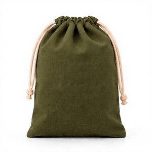 Bolsa de pan de lino y algodón orgánico personalizada, bolsa de almacenamiento reutilizable con cordón, bolsa con asa de cuerda de algodón personalizada para compras de alimentos - Product Image 3