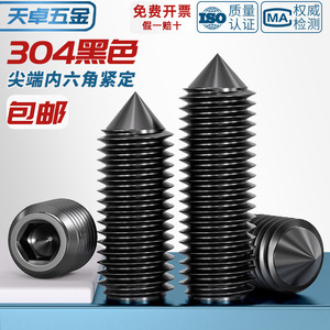 304 Stainless Steel Pointed Hex <b>Socket</b> Head Cap <b>Screw</b> M3 M4 M5 M6 M8 M10 DIN914 Metric Standard Thread Grade A Level 6.8 Class - Product Image 5
