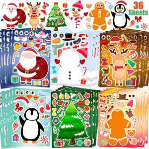 6 <b>Sheets</b> Waterproof Paper Christmas <b>Stickers</b> for Kids-Crafts Party Favors & Stocking Stuffers - Product Image 1