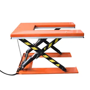 1 Tấn Điện Thủy Lực U Shape Pallet Nâng Lên Scissor Lift Bảng