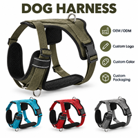 Harnais tactique personnalisé pour chien, réfléchissant, respirant, réglable, fournisseur OEM ODM, ensemble de harnais pour chien personnalisé