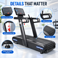 Tapis roulant commercial K-FIT GSK9 à barreaux, écran tactile intelligent, Bluetooth, projection d'écran via application, HDMI, 180 kg, pour la maison et la salle de sport