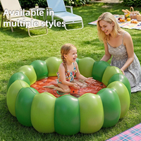 Pursuefree Wassermelonen-Blütenblatt-Pool Aufblasbarer Kinderpool für Innen & Außen Faltbares Rundes Bällebad & Blütenblatt-Pool