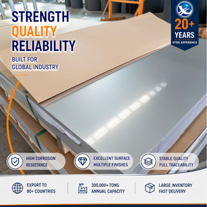 ISO Certified 310S 8K Mirror Finish 0.3mm x 1000mm 5x10' ASTM A240 Stainless Steel Plate with Perfect Flatness - Product Image 1