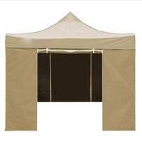 Tente de camping pliante 3x3 de haute qualité, résistante, avec logo personnalisé, auvent pop-up, tissu imperméable résistant aux UV, couleur noire.