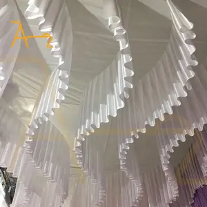 Gorgeous Wedding Supplies Lucky Goods Hot Sale Hanging White Ceiling Yarn Wedding Decoration Ceiling Stage Drape