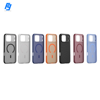 Coque de téléphone en PC+TPU à motif pois, aimant puissant 3000Gs, finition mate semi-transparente pour iPhone Samsung
