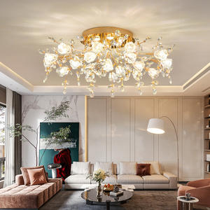 Noord-Europees design met vloeiende lijnen, creatieve bloemenkroonluchter van K9 kristal, hanglamp voor woonkamer en bruiloft - Product Image 2