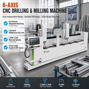 Machine de perçage et de fraisage CNC à double tête 6 axes haute performance JUNDE pour profilés en aluminium - Product Image 3