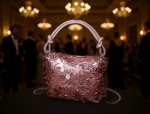 Women's Large <b>Sequin</b> Shoulder <b>Bag</b> Metallic Satchel Elegant Evening <b>Bag</b> - Product Image 2