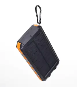 Painel solar portátil para carregamento de energia solar, banco de energia solar de emergência para uso externo de 10000mAh com carregamento sem fio
