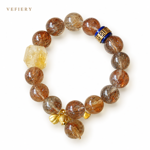 Pulsera Elástica de Cuentas de Cuarzo Negro Natural con Inclusiones de Lapislázuli y Citrino para Mujer, Joyería Personalizada al por Mayor - Product Image 1