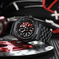 Montre pour homme Poedagar 809, design de roue rotative tendance, étanche, lumineuse, en acier inoxydable, quartz, montres pour hommes