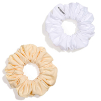 Boîte personnalisée avec logo, style simple, respectueuse de l'environnement, biodégradable, attaches pour cheveux douces et tendance, scrunchie en bambou et coton, décoration pour cheveux