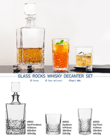 Luxe glazen vintage loodvrije whisky decanterset met aangepaste verpakking houten/premium cadeauverpakking