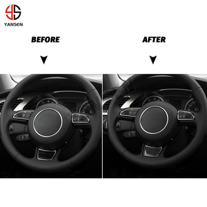 Autocollant de Volant de Voiture pour <span class=keywords><strong>Audi</strong></span> A6 C7 12-18 A7 A4L A3 <span class=keywords><strong>Q3</strong></span> Q5 Décoration en Fiber de Carbone Allroad <span class=keywords><strong>Sportback</strong></span> Auto Assesories - Product Image 3